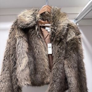 NWT MAEVE FAUX FUR JACKET